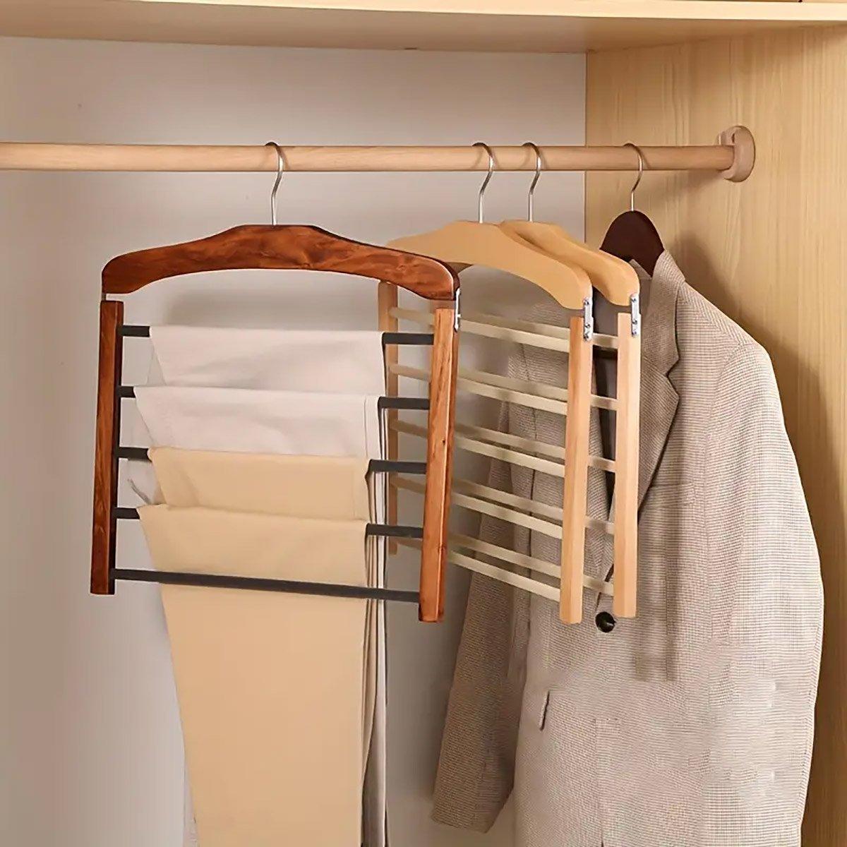 Hanging Wooden Trouser Rack for Wardrobe | StorageOZ