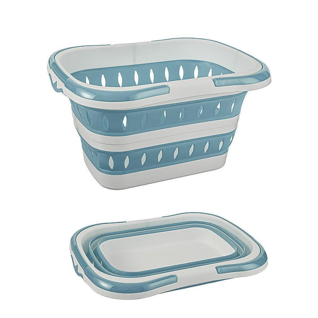 Folding Plastic Laundry Basket Two Colours | StorageOZ