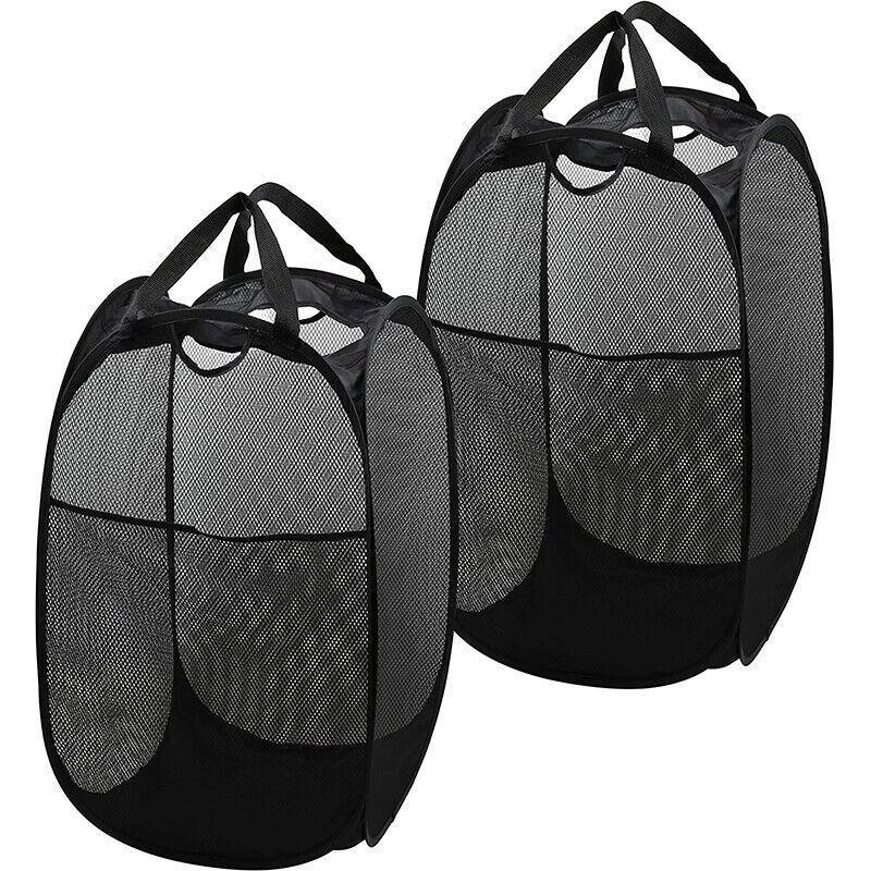 2 Pcs Foldable Mesh Laundry Hamper Basket | StorageOZ