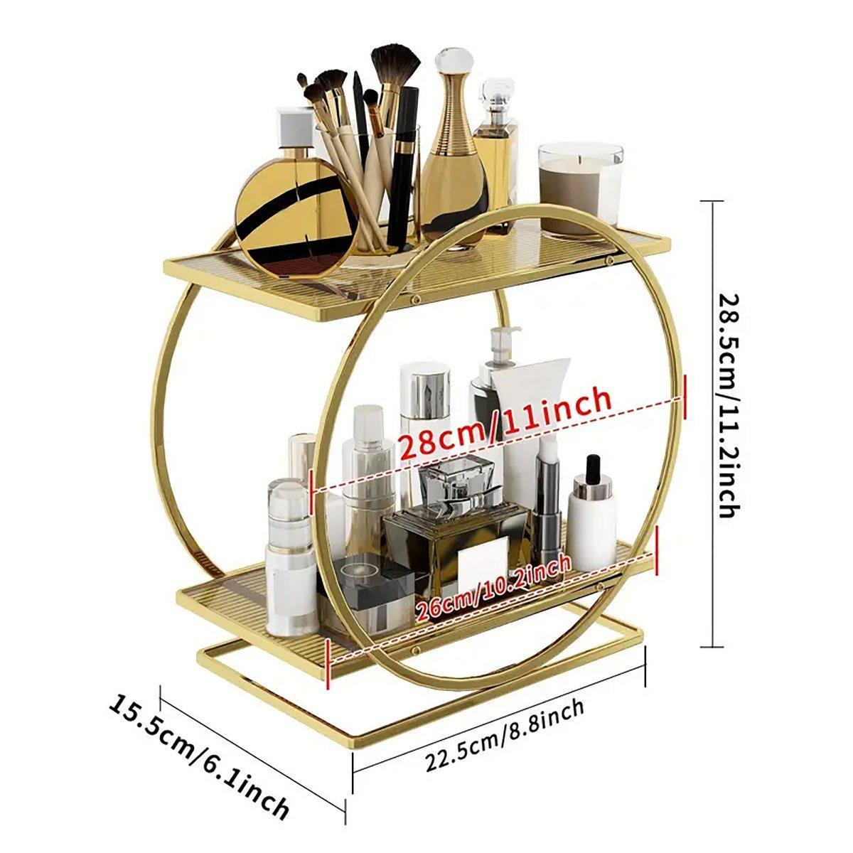 2 Tier Circular Cosmetics Rack Two Colours | StorageOZ