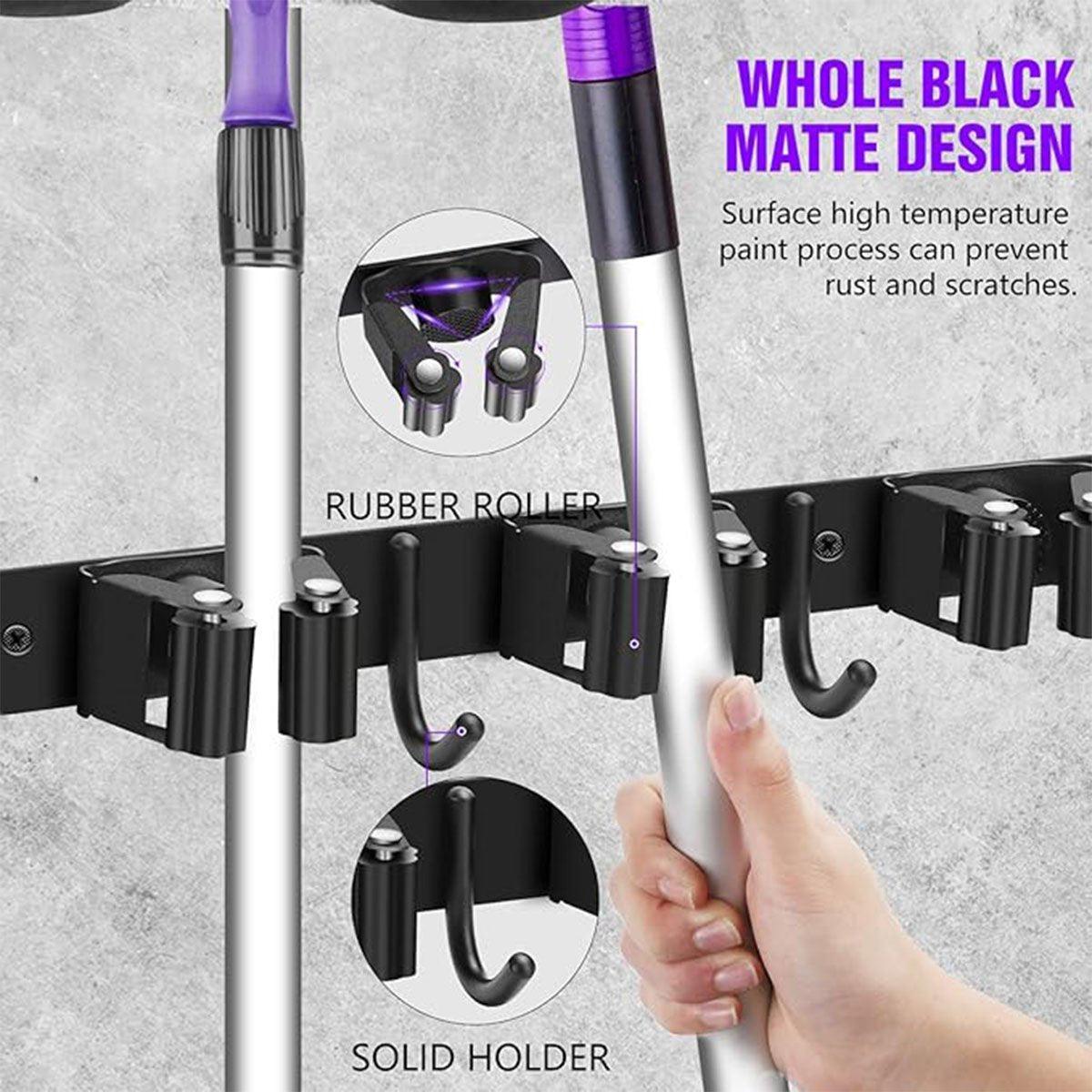 304 Steel Punch Free Mop Rack Two Colours | StorageOZ