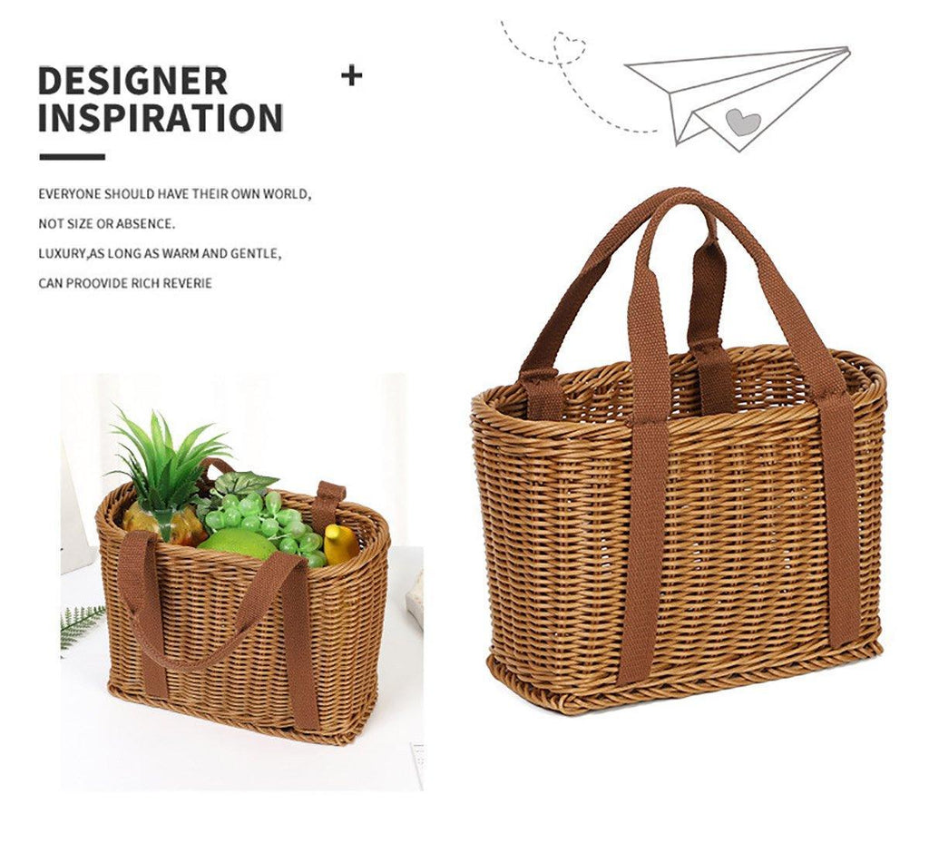 Rattan Style Woven Storage Basket Two Sizes | StorageOZ