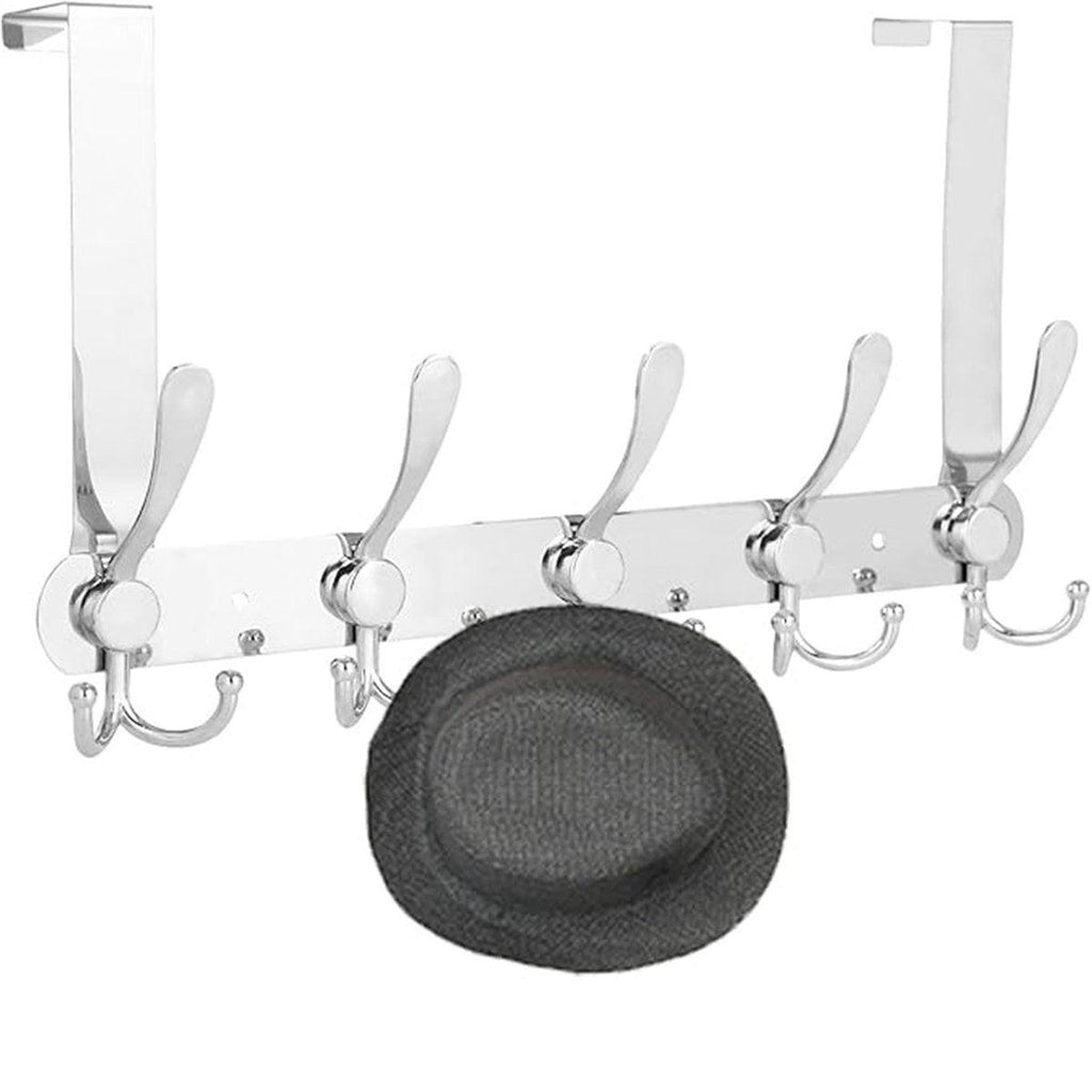 5 Hook Stainless Steel Over Door Coat Rack | StorageOZ