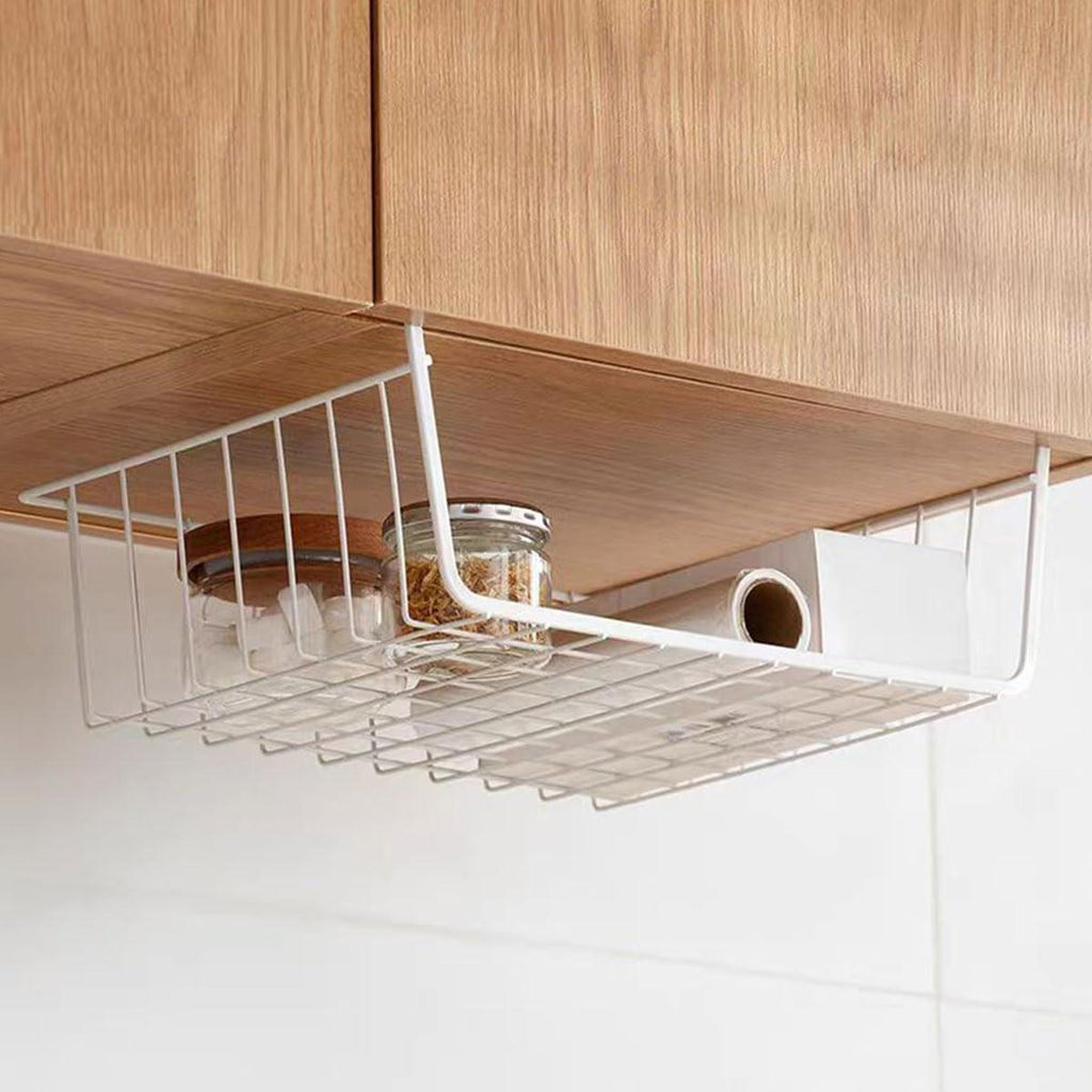3 Pcs White Hanging Under Shelf Basket Set | StorageOZ
