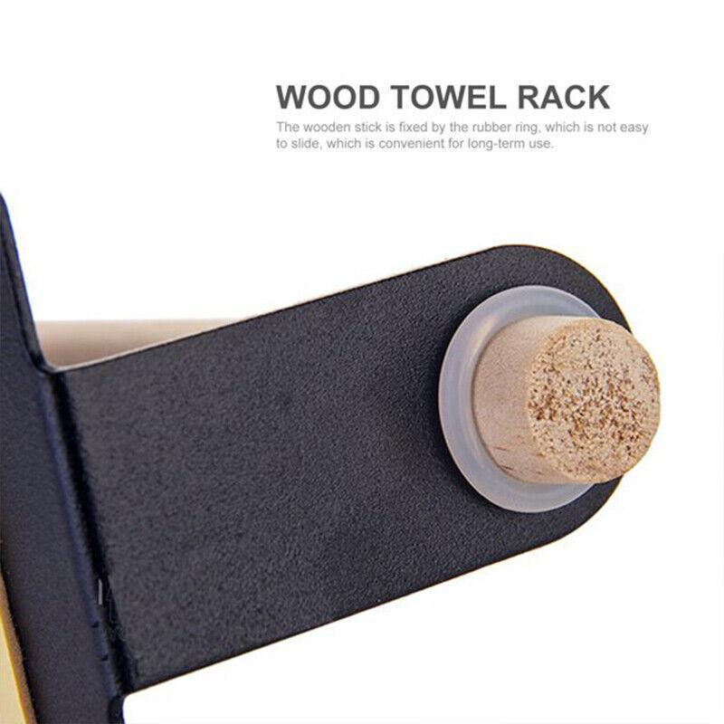 No Drill Black Towel and Roll Holder Rack | StorageOZ