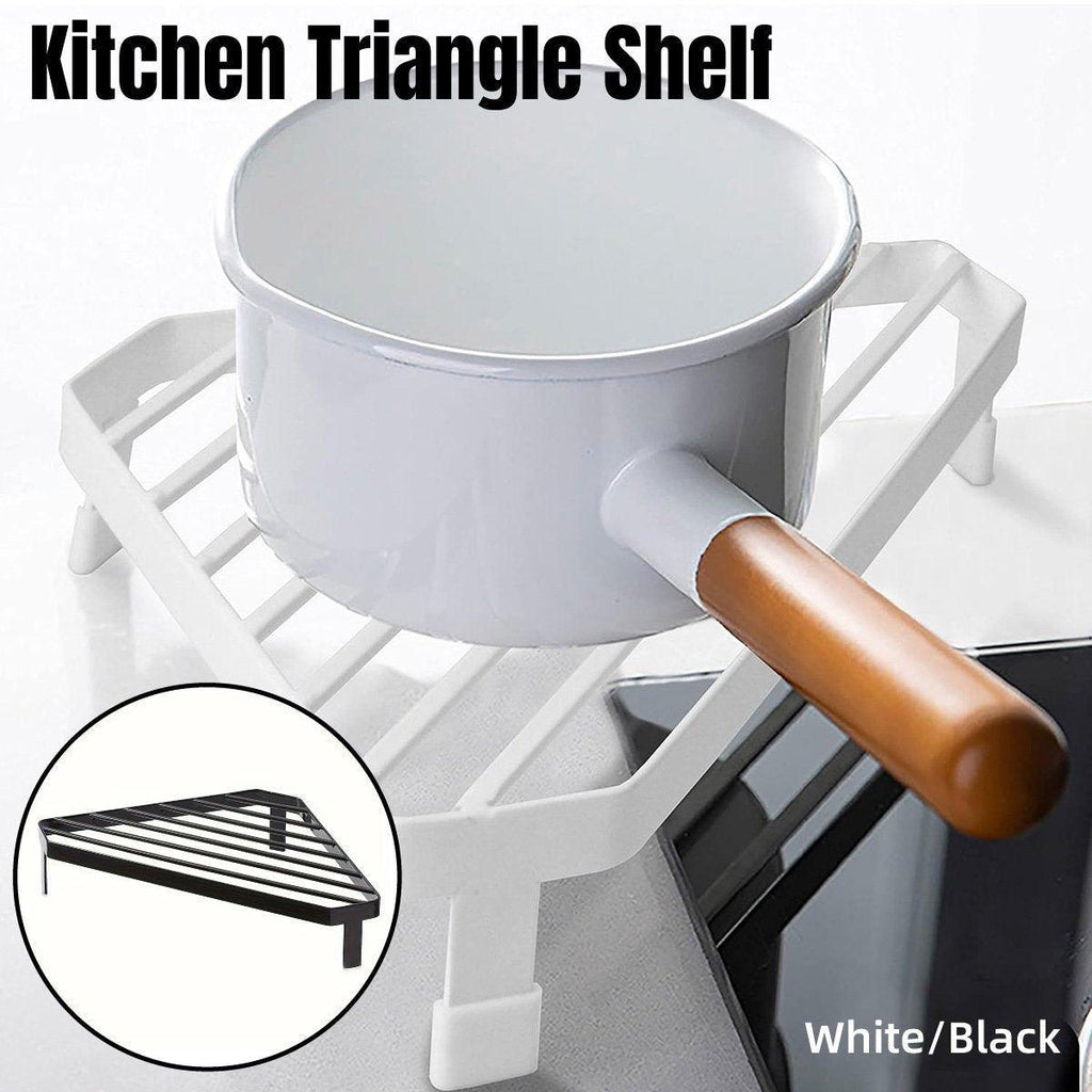 Metal Triangle Corner Kitchen Shelf Two Colours | StorageOZ