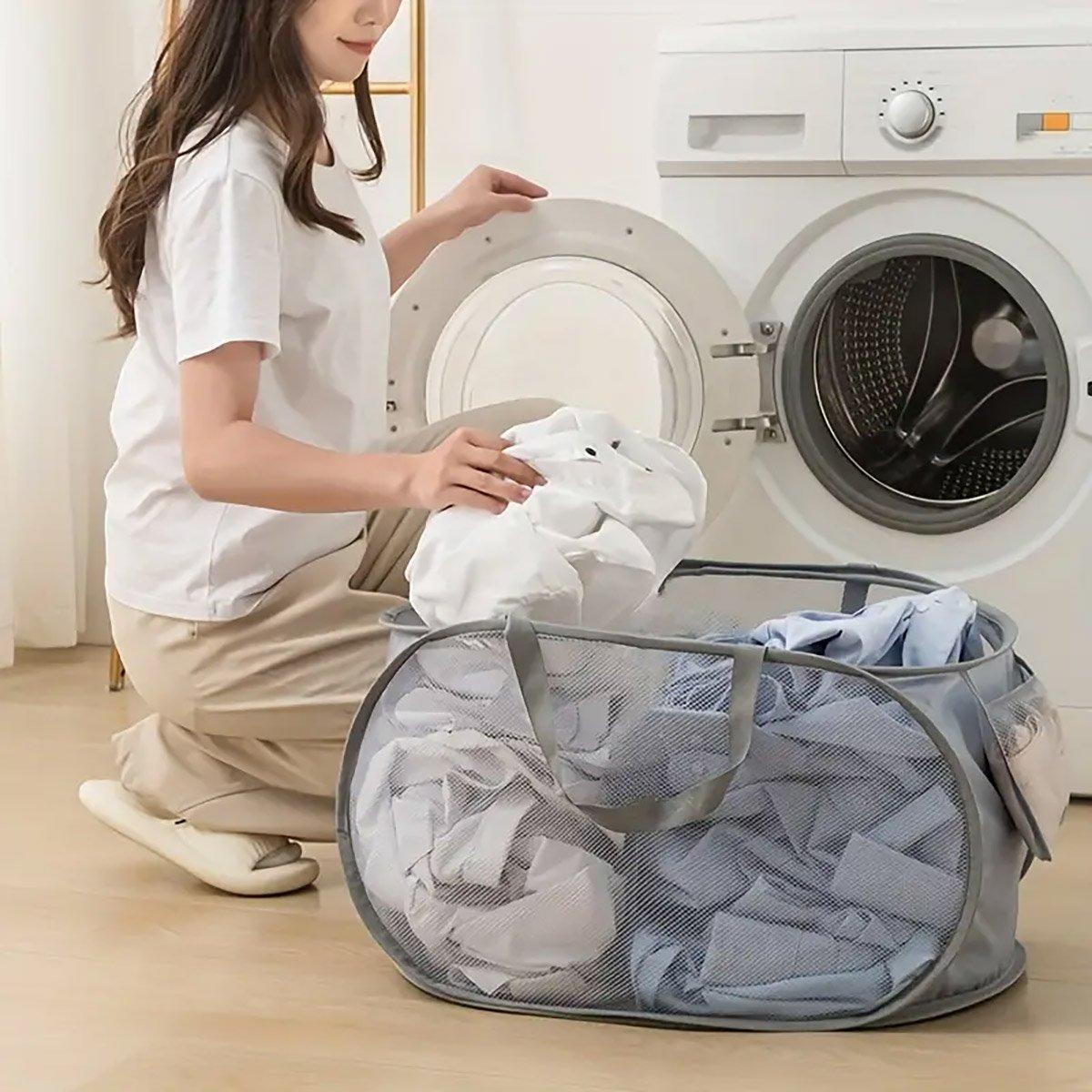 Foldable Mesh Laundry Basket in Six Colours | StorageOZ