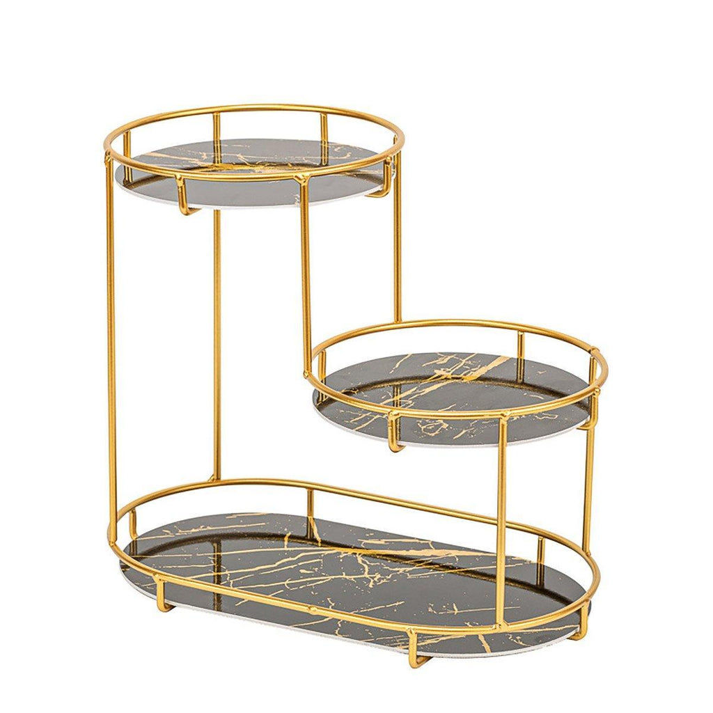 Two Tier Metal Marble Tray Storage Rack Set | StorageOZ