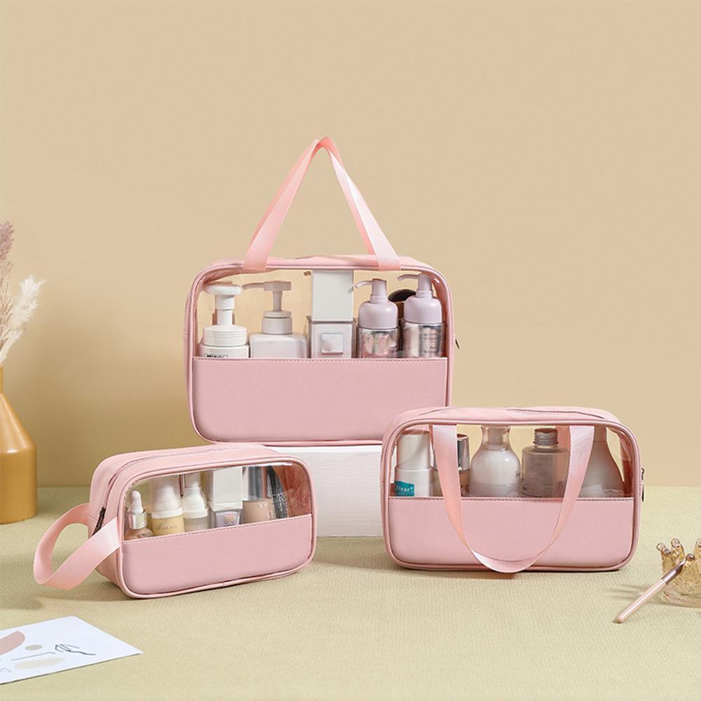 3 Pcs Clear PVC Makeup Bags in Five Colours | StorageOZ