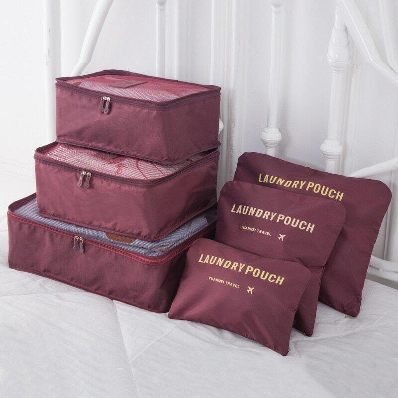 6 Pcs Luggage Organiser Set Seven Colours | StorageOZ