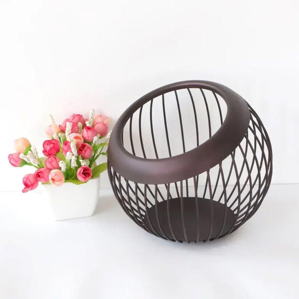Brown Iron Fruit Storage Basket with Open Wire | StorageOZ