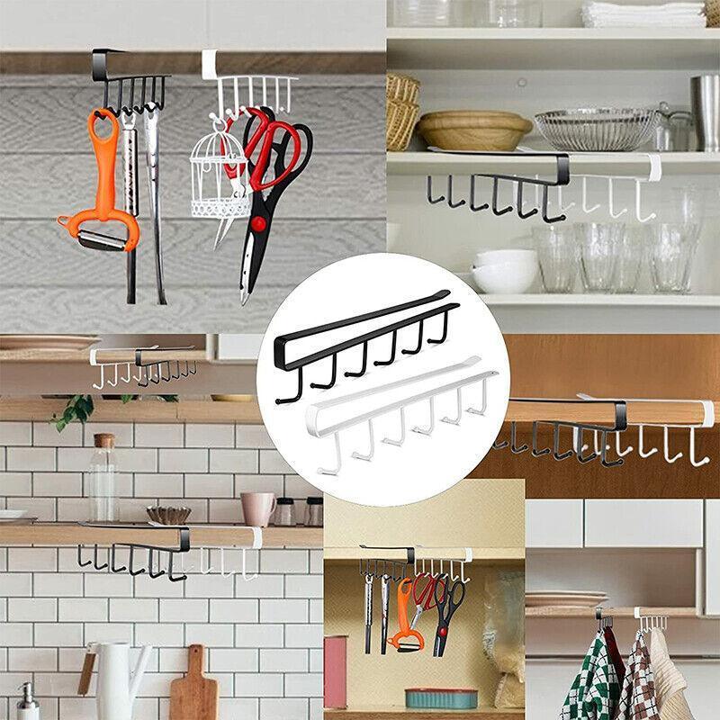 2 Pcs 6 Hook Iron Wall Rack in Two Colours | StorageOZ