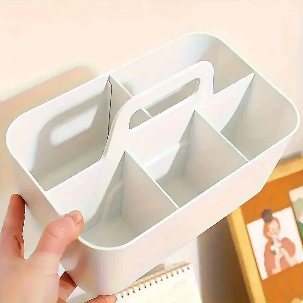 5 Compartment Desktop Box with Handle Two Colours | StorageOZ