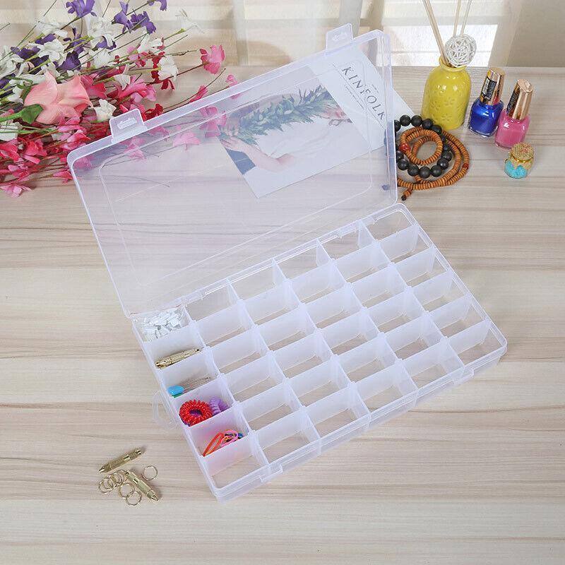 36 Slot Clear Compartment Storage Box Case | StorageOZ