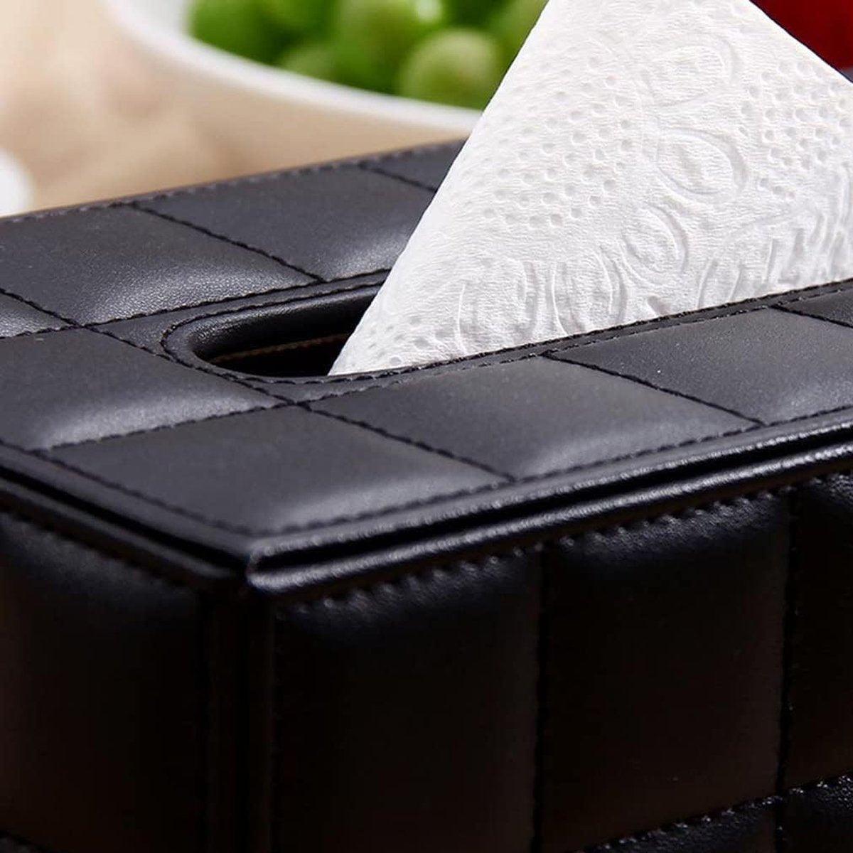 Quilted Leather Tissue Box in Two Colours | StorageOZ