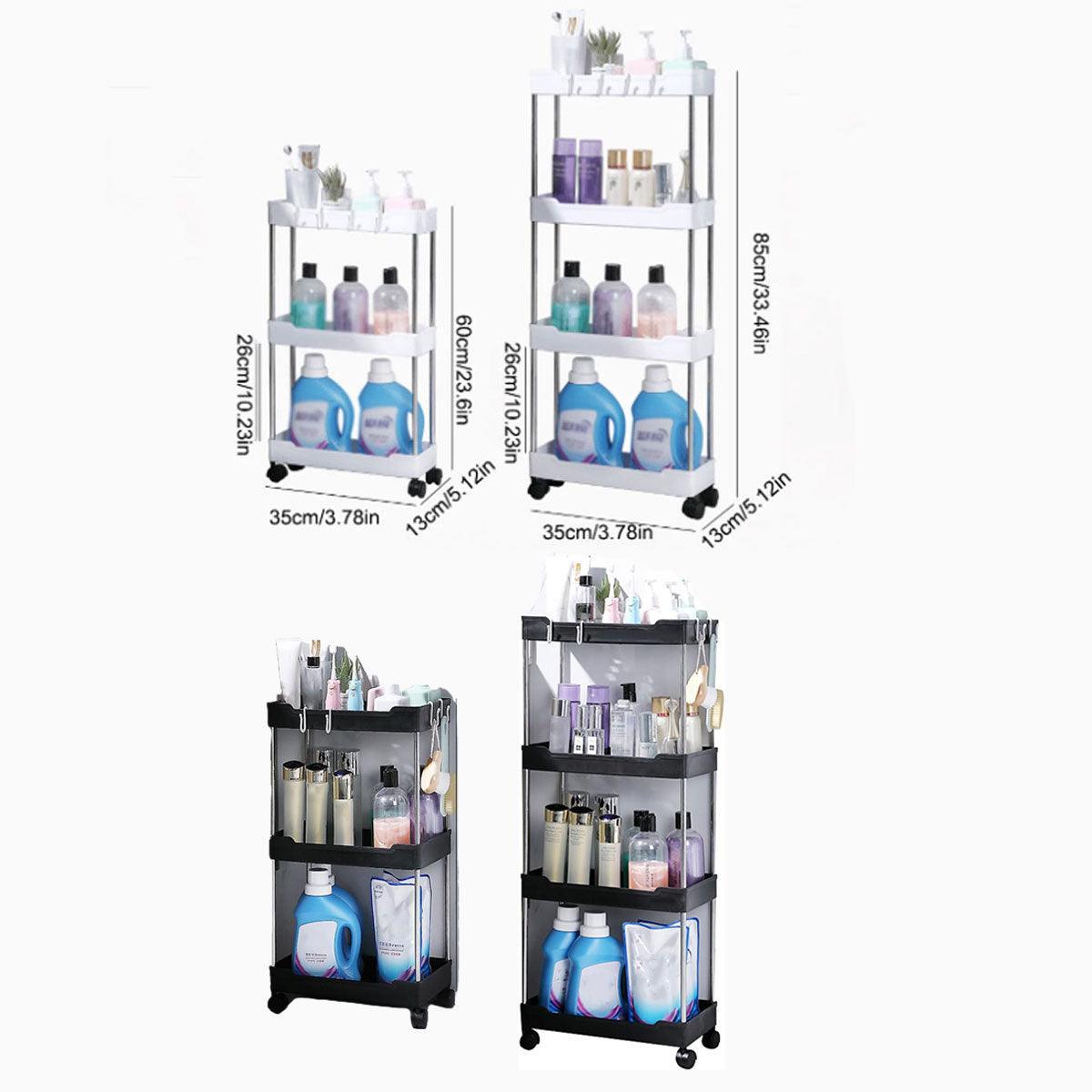 Rolling Storage Cart 3 or 4 Tiers Two Colours | StorageOZ