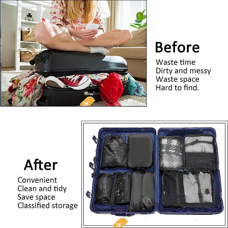8 Pcs Waterproof Packing Cubes Six Colours | StorageOZ