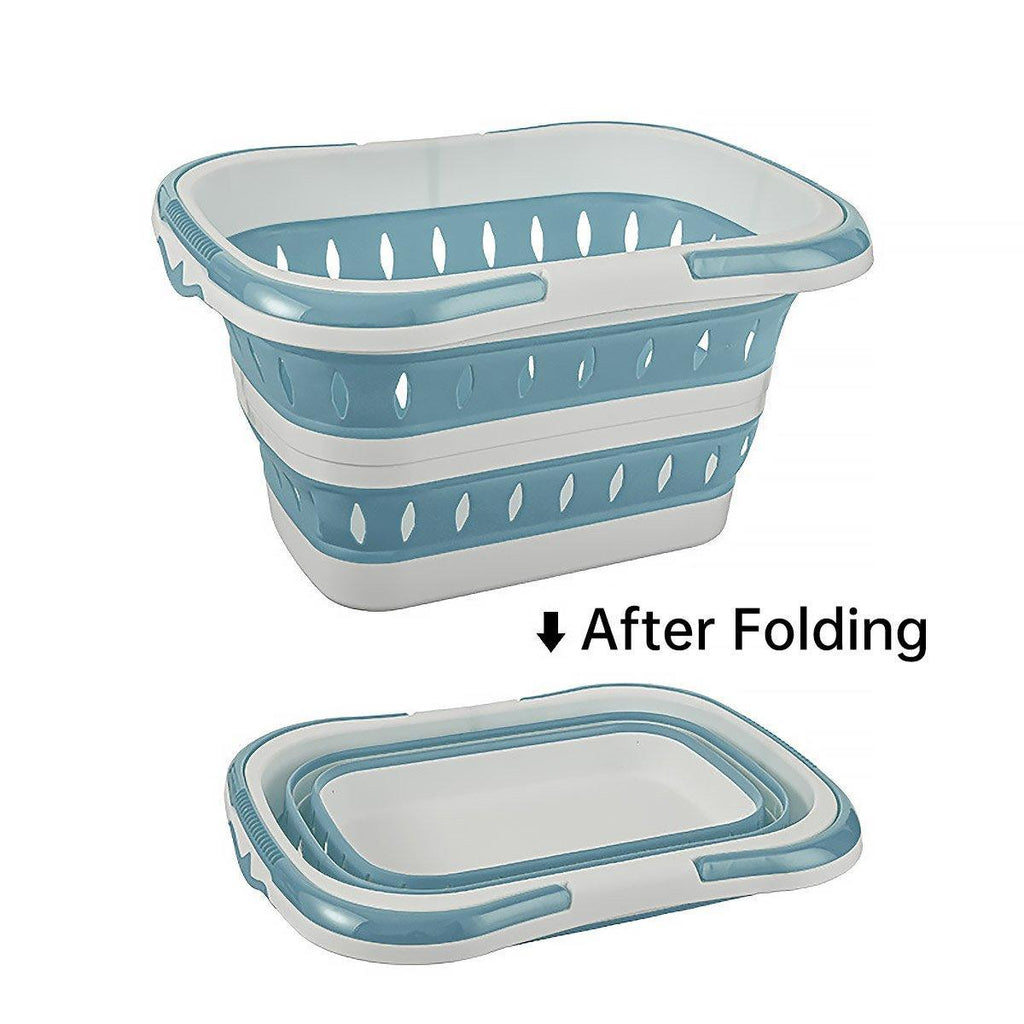 Folding Plastic Laundry Basket Two Colours | StorageOZ