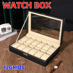 12 Grid Leather Watch Jewellery Display Box | StorageOZ