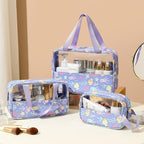 3 Pcs Printed PVC Makeup Bags Four Colours | StorageOZ