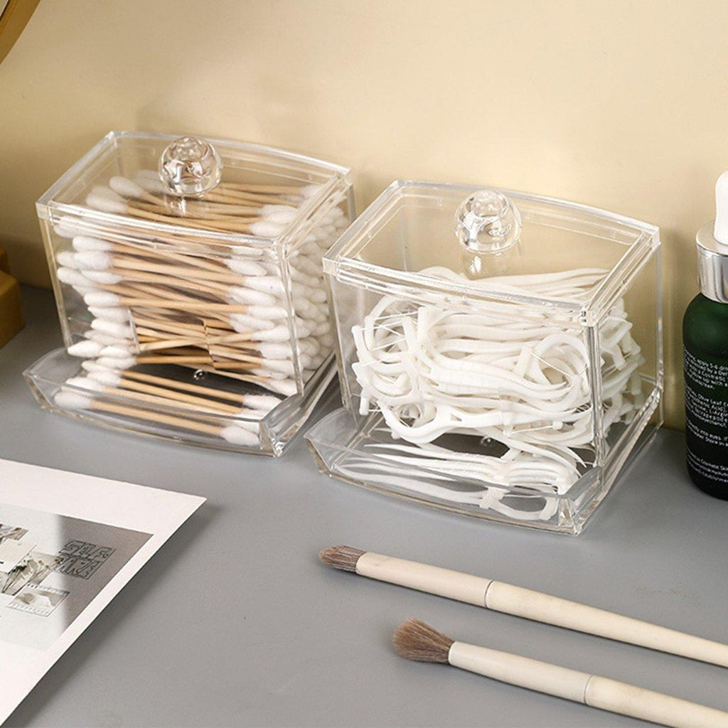 5 Pcs Clear Acrylic Cotton Swab Storage Case | StorageOZ