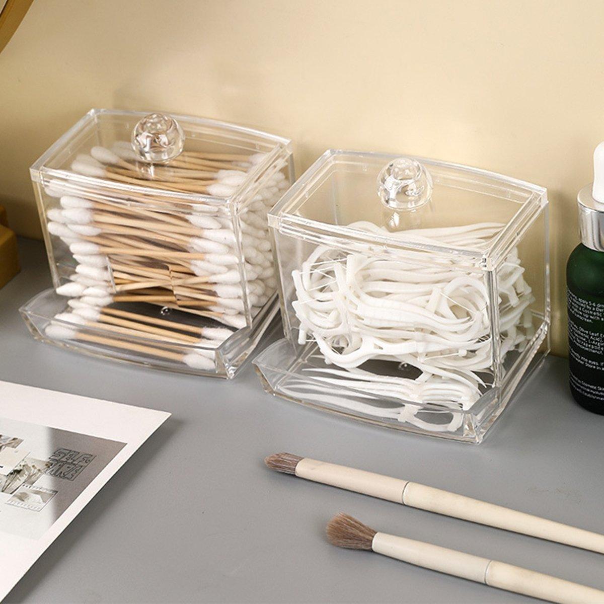 5 Pcs Clear Acrylic Cotton Swab Storage Case | StorageOZ