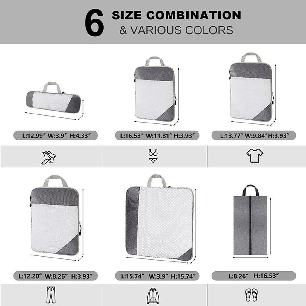 6 Pcs Mesh Travel Storage Bags Five Colours | StorageOZ