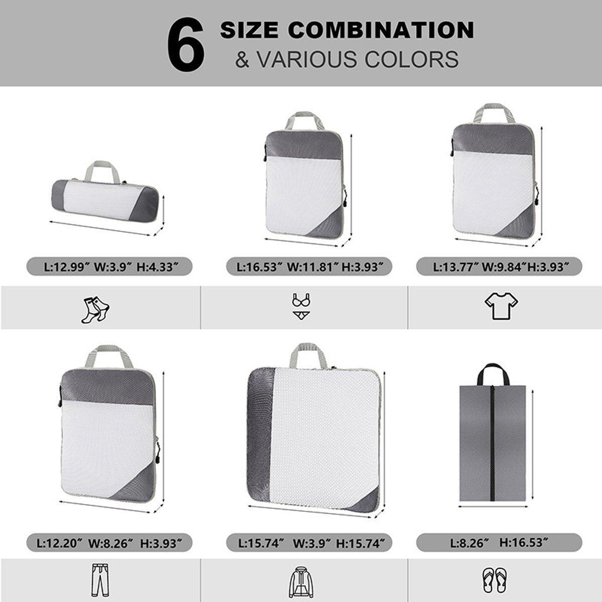 6 Pcs Mesh Travel Storage Bags Five Colours | StorageOZ