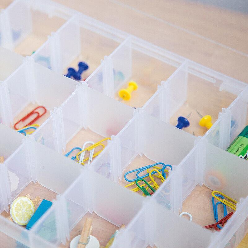 36 Slot Clear Compartment Storage Box Case | StorageOZ