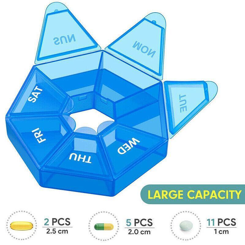 2 Pcs 7 Grid Pill Storage Boxes Eight Colours | StorageOZ