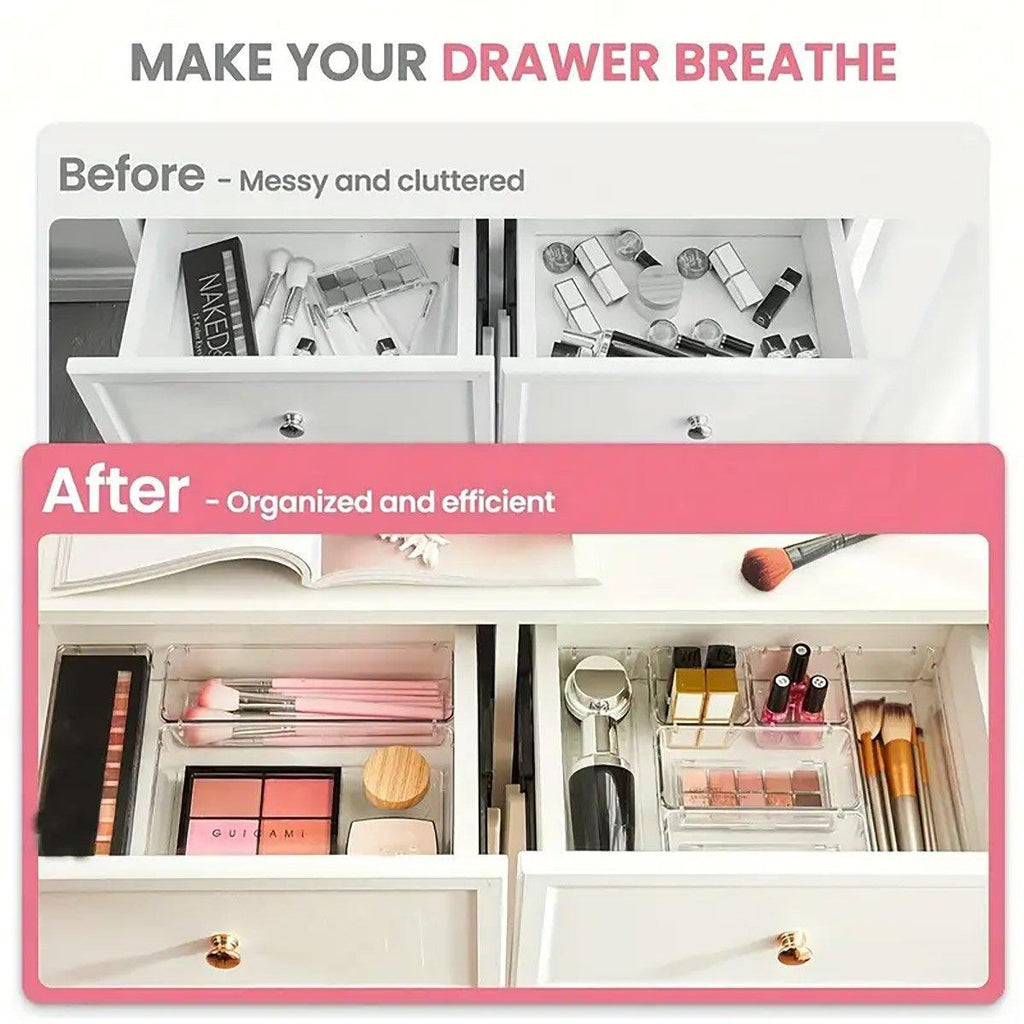 Clear Drawer Organiser Set in Three Packs | StorageOZ