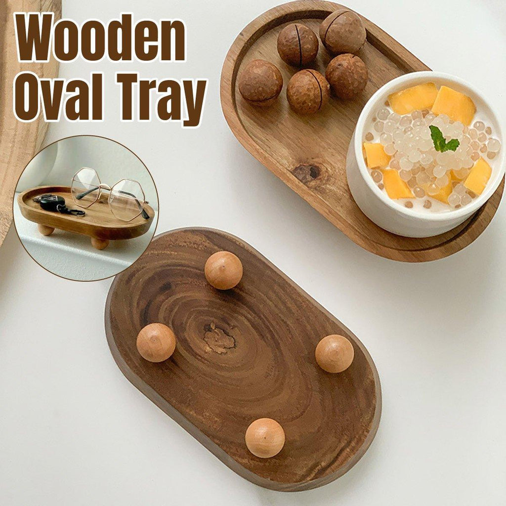 Wooden Oval Tray Home Storage Display Set | StorageOZ