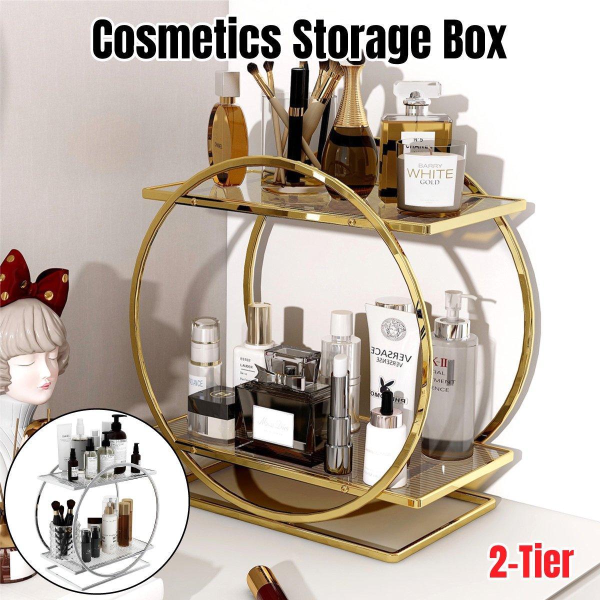 2 Tier Circular Cosmetics Rack Two Colours | StorageOZ