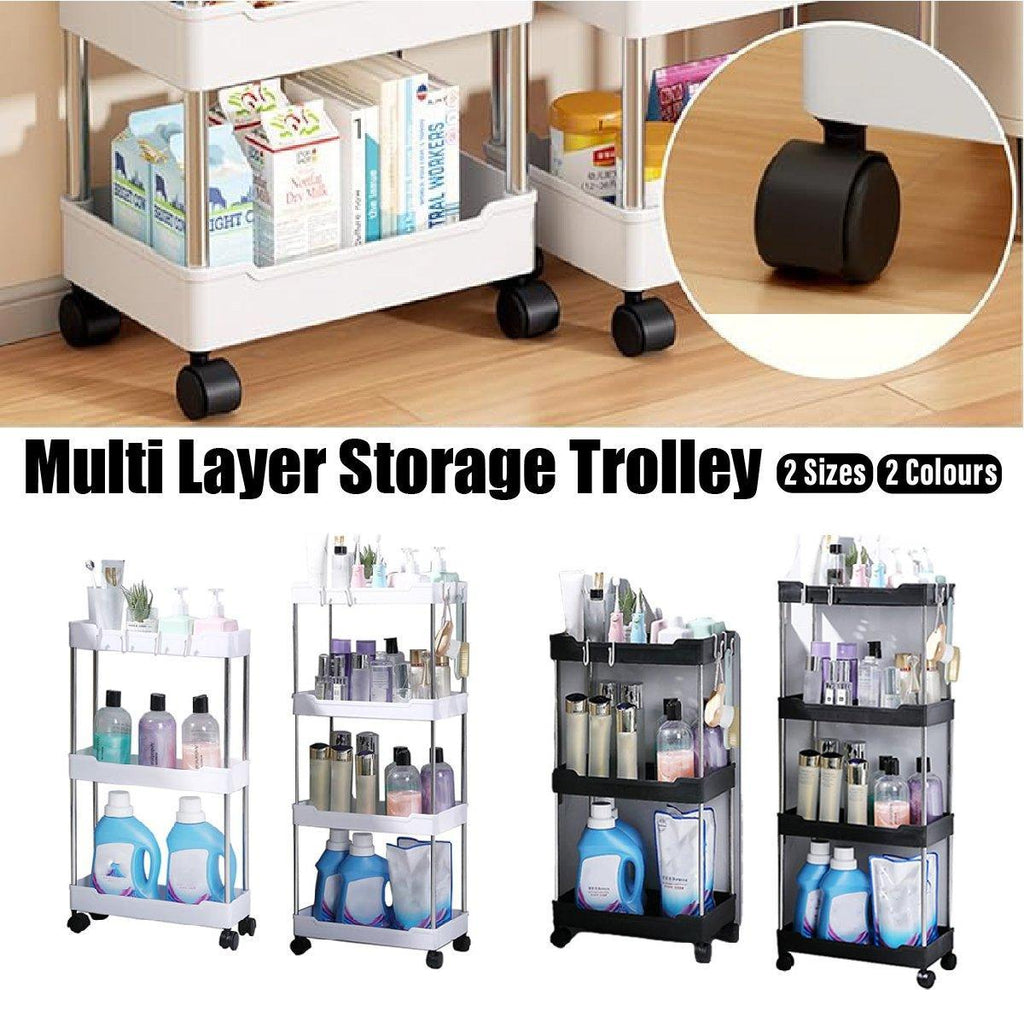 Rolling Storage Cart 3 or 4 Tiers Two Colours | StorageOZ