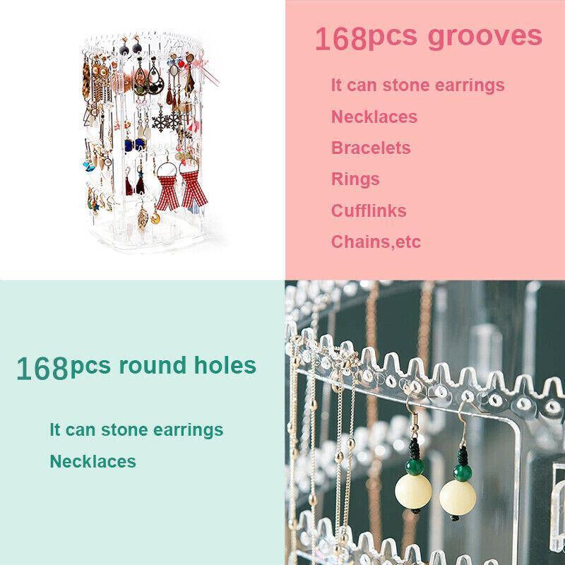 Rotating Acrylic Earring Jewellery Display Rack | StorageOZ