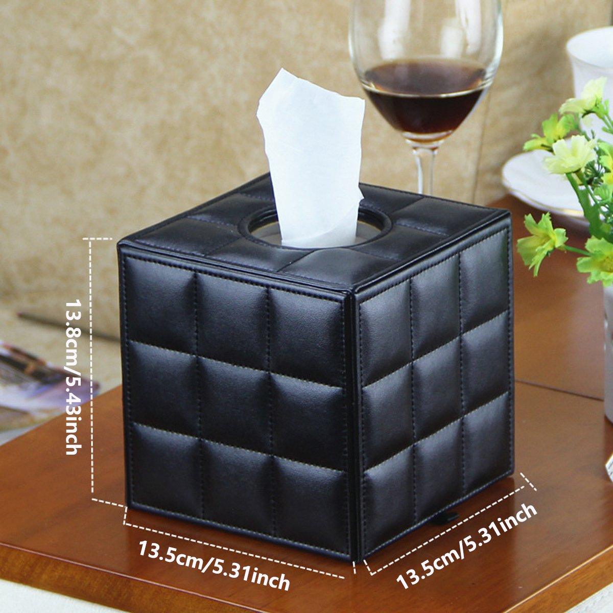 Square PU Leather Tissue Box Cover Holder | StorageOZ