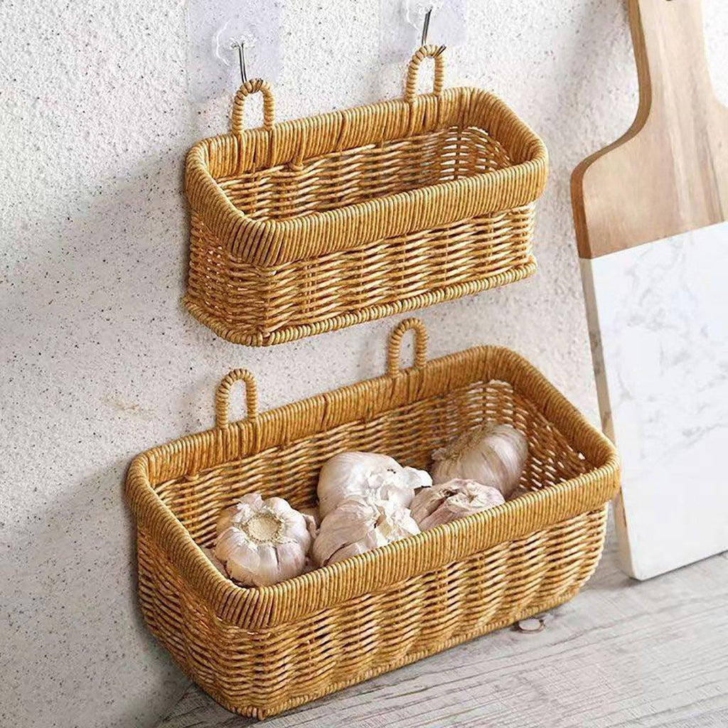 Wall Hanging Rattan Fruit Basket Two Sizes | StorageOZ