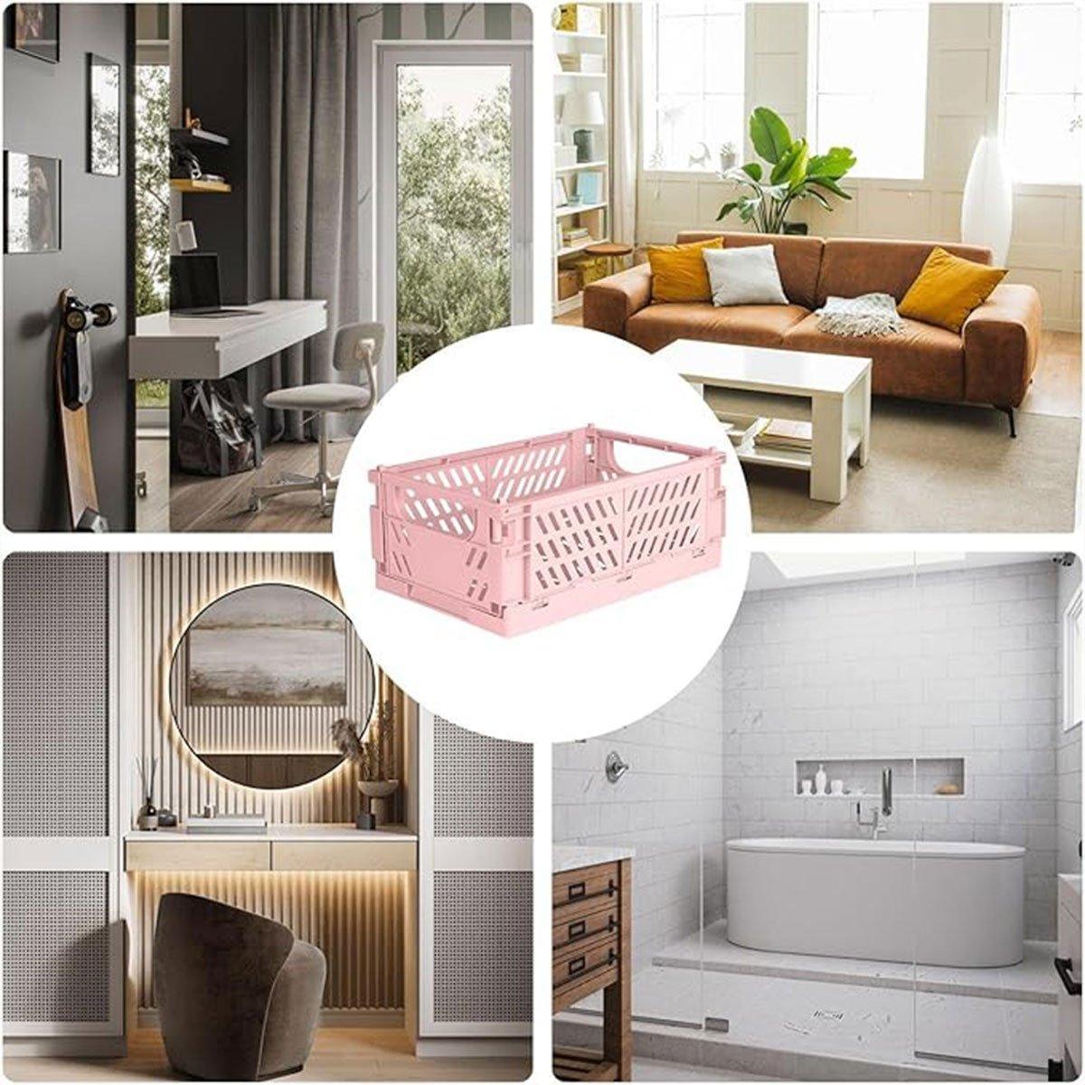 4 Pcs Stackable Storage Baskets Two Colours | StorageOZ