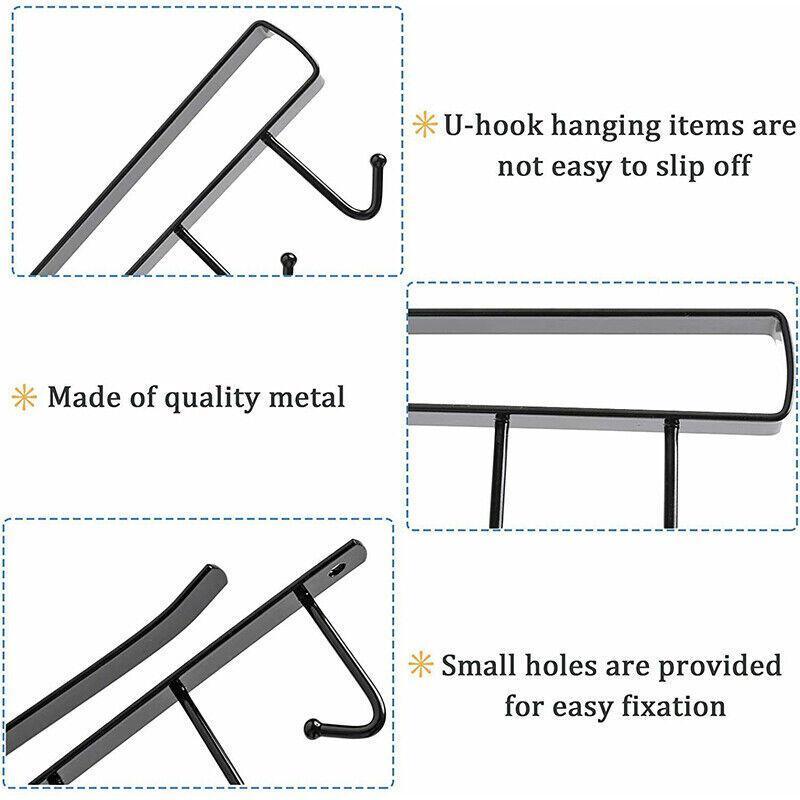 2 Pcs 6 Hook Iron Wall Rack in Two Colours | StorageOZ
