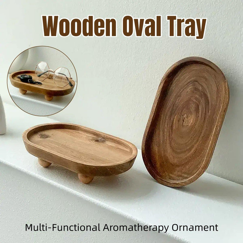 Wooden Oval Tray Home Storage Display Set | StorageOZ