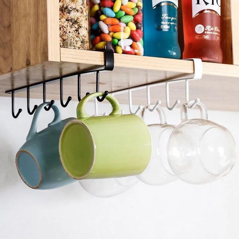 2 Pcs 6 Hook Iron Wall Rack in Two Colours | StorageOZ