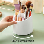 2 Pcs Rotating Makeup Brush Box with Cover | StorageOZ