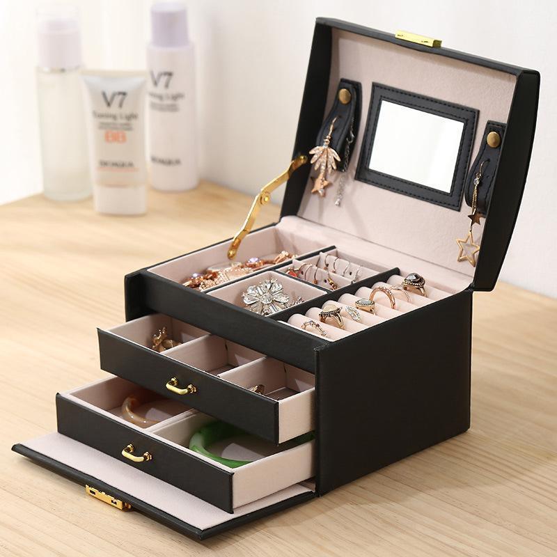 Two Drawer Velvet Jewellery Box Two Colours | StorageOZ
