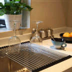 Foldable Stainless Steel Dish Drain Rack | StorageOZ