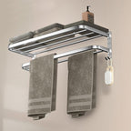 Punch Free Grey Aluminium Bathroom Towel Rack | StorageOZ