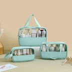 3 Pcs Clear PVC Makeup Bags in Five Colours | StorageOZ