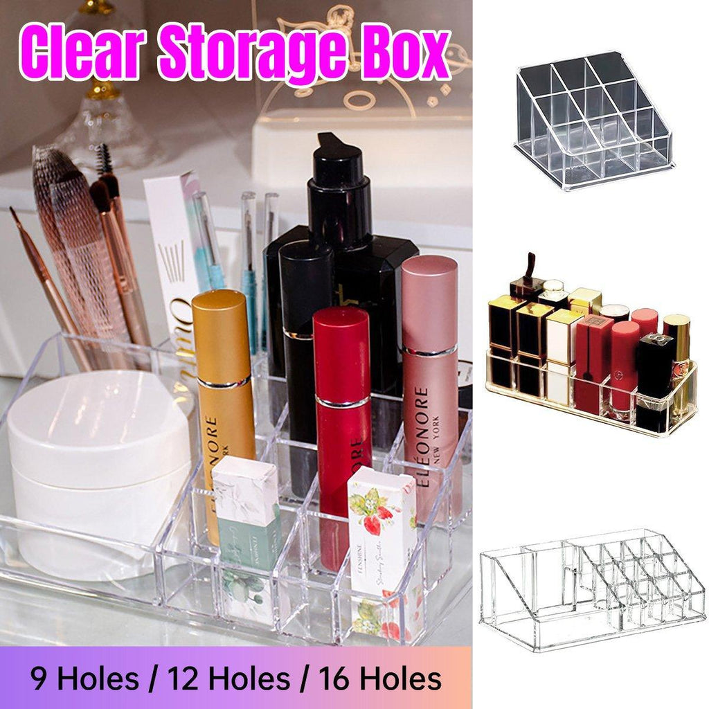 Clear Multi Grid Desktop Storage Box Organiser | StorageOZ