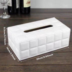 Quilted Leather Tissue Box in Two Colours | StorageOZ