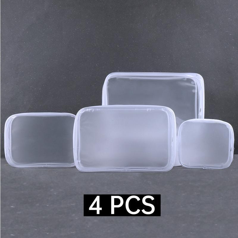 4 Pcs Clear Wash Bags Travel Organiser Set | StorageOZ