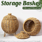 Lidded Rattan Style Basket With or Without Legs | StorageOZ